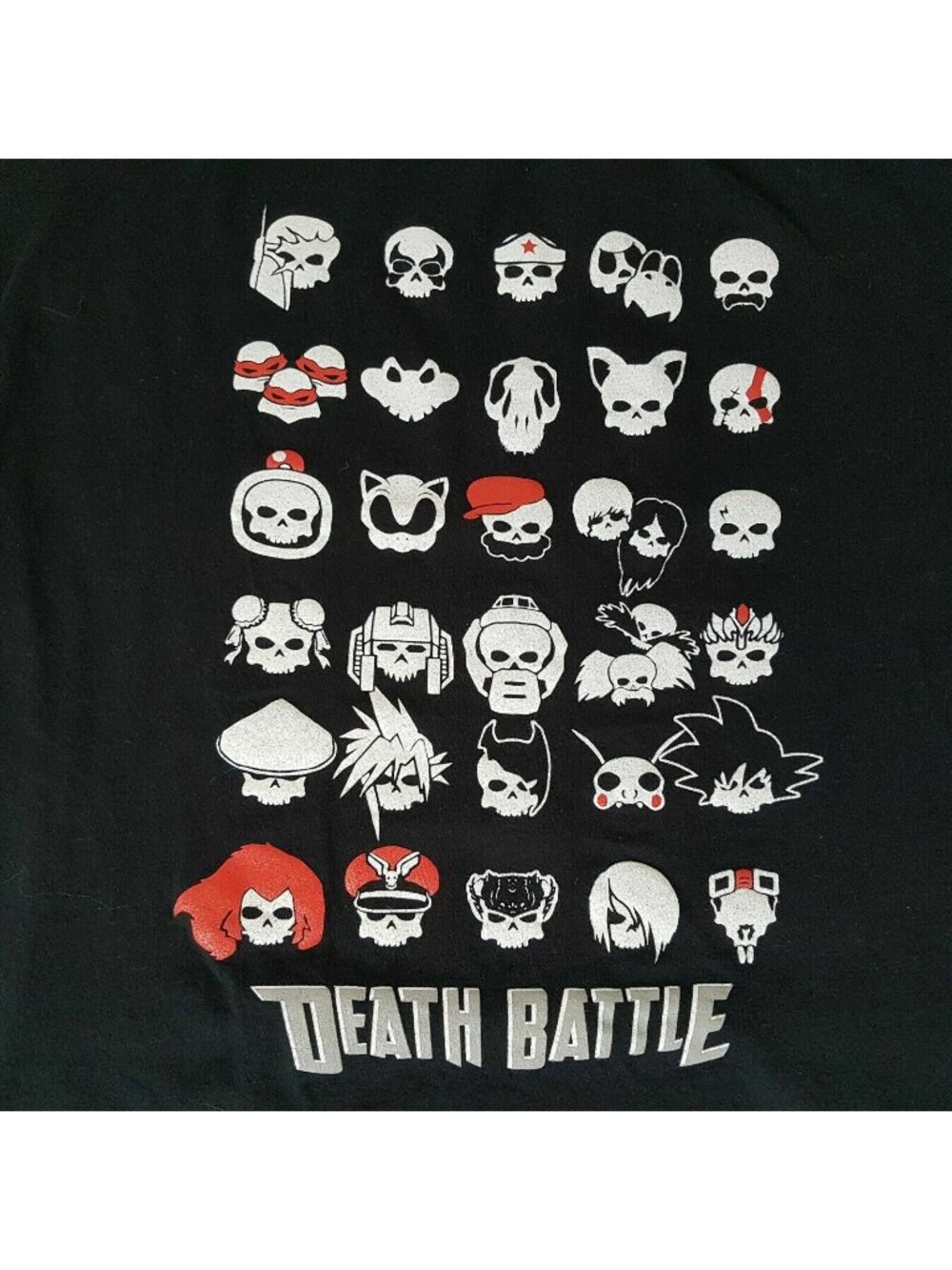 Death Battle T-Shirt Skulls Goth Punk Rock Emo Pop Culture Men's Large